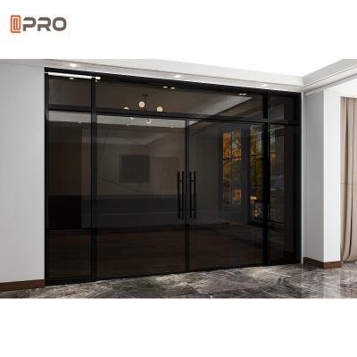 China Modern New Build Project Customized Aluminum Door Aluminum Bathroom Doors Aluminum Automatic Hinges Swing Pivot Door for sale