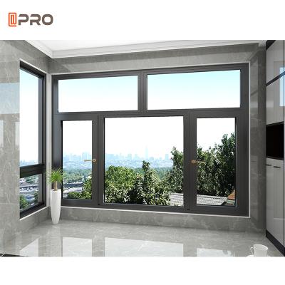 China Magnetic European Aluminum Casement Double Window Soundproof Hinges French Style Glass Aluminum Swing Windows for sale