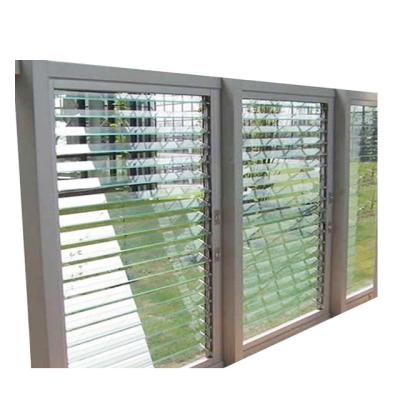 China Modern strong and firm aluminum glass energy efficient breezway ventilation awning jalousie windows jalousie awning glass window for sale