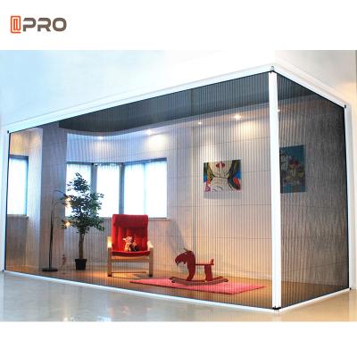 China 2021 Latest Ventilation Screen Mesh Stylish Sliding Folding Screen Door And Screen Window Exterior for sale