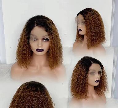 China Natural Looking Blonde Curly Highlight Wig Mix Color Wate Wave Pre Plucked HD Density 180 Full Lace Front Raw Virgin Human Hair Transparent Wigs for sale