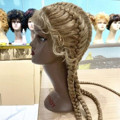 China Natural Looking Nice Synthetic Hair Wigs Quick Sale Quality Braid Knotless Box Braided Wig Big Sale Quality for sale