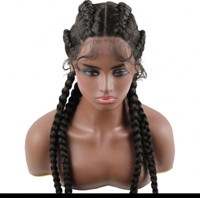 China Other Wholesale Braided Hair Braid Hair Wigs Headband African Goddess Wholesale Glueless Synthetic Wig Braid Hair Wig for sale