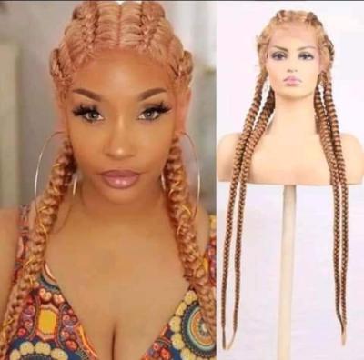 China Bestselling Natural Looking Wholesale Afro For Women Honey Blonde Lace Front Wigs 613 Color New Frontal Synthetic Wigs Braided Lace Front Wigs for sale