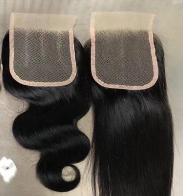 China 100% Virgin Remy Brazilian Natural Color Human Hair Straight Raw Lace Closure Human Hair 4x4 Lace Closure Weaving Machine for sale