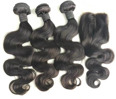 China Wholesale Body Wave Hair Weave Bundles With 13*4 Sheer Swiss Lace Frontal Closure With Bundles for sale