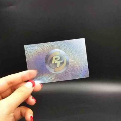 China Moisture Proof Custom Transparent Pet Material Id Hologram Overlay Hologram Sticker For Pvc Cards for sale