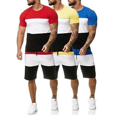 China QUICK DRY Men Sets Color Matching 2 Piece Sportswear Tracksuit Outdoor Shorts Set For Men for sale