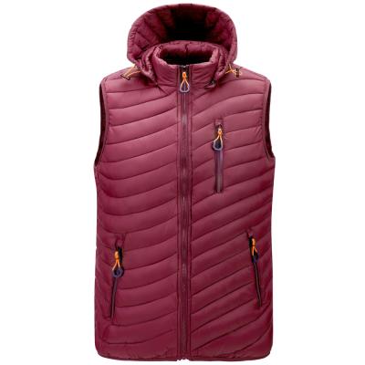 China High Quality Breathable Warm Nylon 100% Polyester Padded Cotton Vest Waistcoat Men Winter Vest Vest For Men for sale