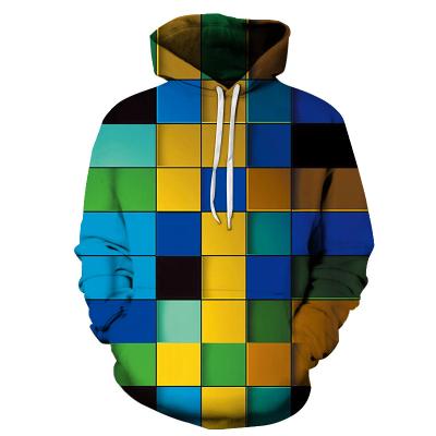 China Anti-wrinkle autumn and winter plaid bright print fashion men's and women's anime hoodie for sale