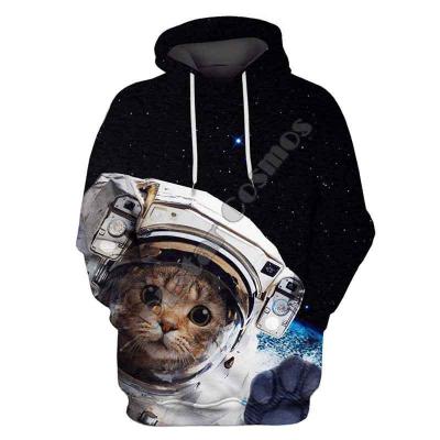 China Anti-wrinkle autumn and winter space cute cat digital printing anime hoodie for men and women for sale