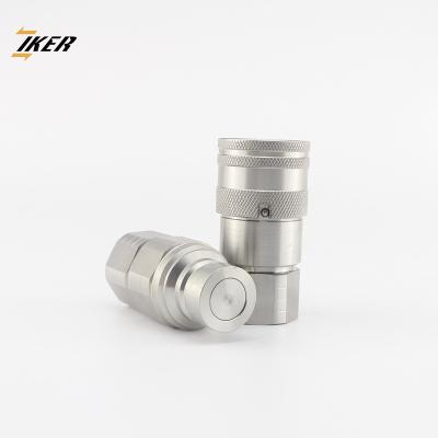 China 304 Stainless Steel Flat Face High Flow Hydraulic Quick Connect Couplers Set for sale