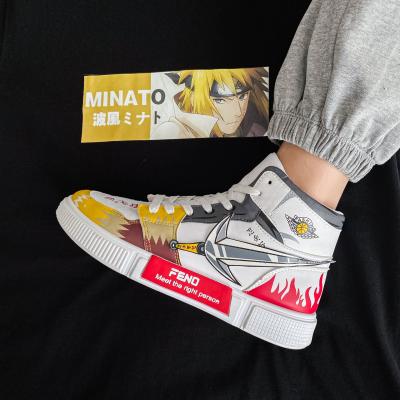 China Fashion trend Naruto cartoon shoes 2022 new spring and autumn trend high top board shoes men's casual men's board shoes for sale