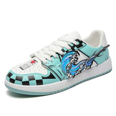 China Fashion trend cartoon men's shoes 2021 fashionable new low board shoes youth student upper leisure cartoon for sale