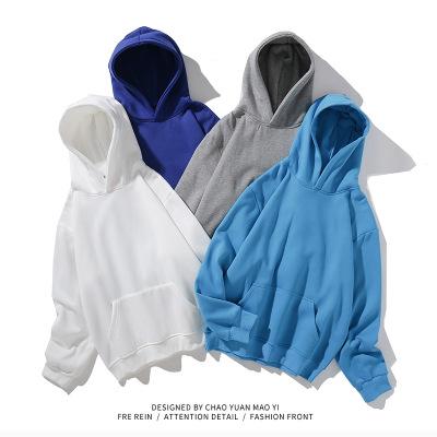 China Anti-pilling Solid Color Thick Casual Hoodie With Loose Plush Men's Hoodie Big Men's Hoodie for sale