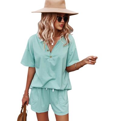 China High quality internet celebrity dress ladies suits wholesale women's anti-pilling shorts fashion soft two-piece casual T-shirt girl for sale