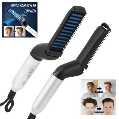 China For Commercial Electric Straight Hair Comb Curling Iron Straightener Men Hair Styling Combs Barber Hairdressing Curling Hair Brush for sale