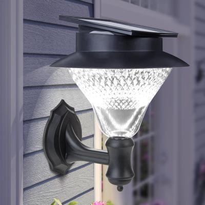 China Polycarbonate Wall Solar Outdoor Led Lantern Lights Solar Wall Sconce Outdoor Led Light Fixture With Wall Mount Kit for sale