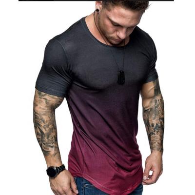 China Round neck fashion polyester anti-pilling cotton running men's sports t-shirt for sale