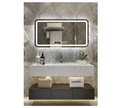 China Hot Selling Modern Luxury Modern Wall Mount Bathroom Vanities With Ceramic Top Basin And Mirror Marble Bathroom Vanities for sale