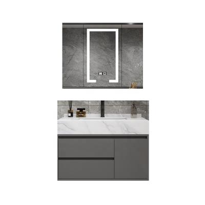 China Chinese Solid Outdoor Bathroom Cabinet With Single Ceramic Sink And Vanity To Look At The Countertop Bathroom Marble for sale