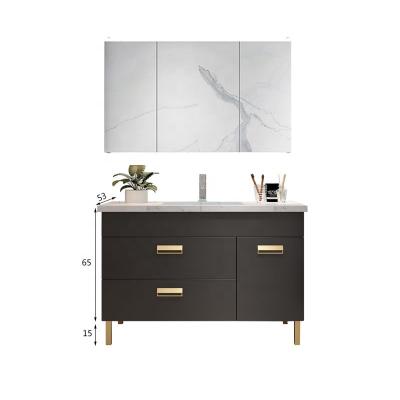 China Contemporary New Design Floor Standing Plywood Bathroom Vanity Set With Sink Plywood Bathroom Vanity Cabinets With Mirror Cabinet for sale