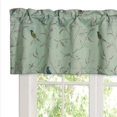 China Blackout Valance Rod Pocket Top Blackout Curtain For Kitchen Living Room Birds Pattern Valance Curtain Window Decoration 58