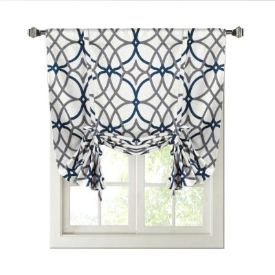 China Blackout Blackout Curtain Updraft Insulated Adjustable Tie Up Shade Geo Pattern Balloon Window Shade Room Darkening Rod Pocket Curtain for sale