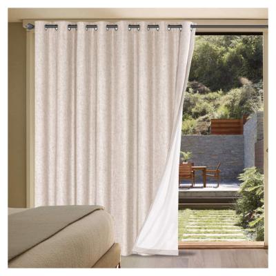 China Thick Blackout Curtain Canvas Durable Blackout Canvas Textured Patio Sliding Door Blackout Curtain Panel Extra Wide With Anti Rust Grommet for sale