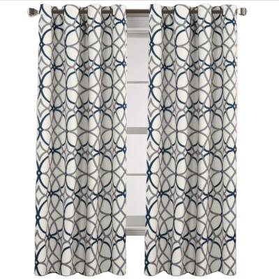 China Blackout Thermal Insulated Blackout Grommet Curtain Drapes For Living Room Bedroom Geo Pattern Printed Curtain Drapes Set Of 2 Panels for sale