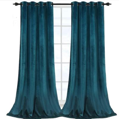 China Blackout Blackout Velvet Thick Soft Textured Window Curtain Drapes Thermal Insulated Grommet Curtains For Living Room Luxury for sale