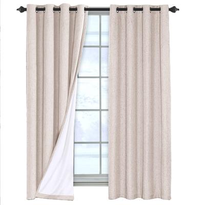 China Blackout Faux Blackout Curtains Linen Thermal Insulated Curtain Linen Fabric For Decorating Curtain Blinds Shades Window for sale