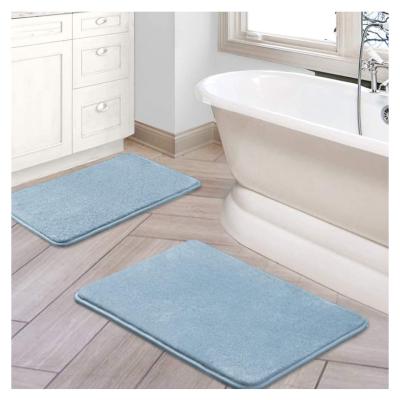 China Washable Memory Foam Bath Blanket Set Velvety Flannel Bath Mats 2 Piece Microfiber Absorbent Luxury Extra Soft Non Slip Bathroom Blanket Set for sale