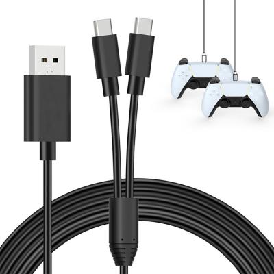 China Video Game Player 2 In 1 PS 5 3M C Type Flex Usb Charging Power Cable For PS5 Controller for sale