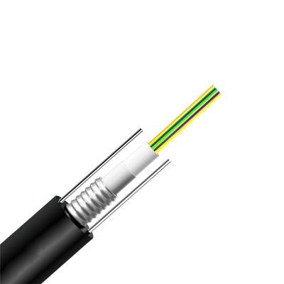 China Outdoor telecom / network unitube 2 core optical fiber cable armored to 36 with pe sheath gyxtw cable optical fiber for sale