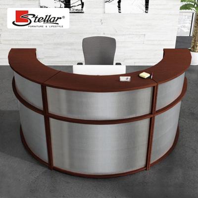 China Modern design easy to clean high quality steel color desk standard size cheap small reception desk for sale