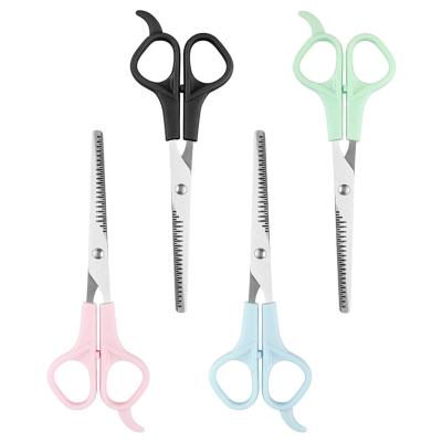 China Hairdressing Customized Hairdressing Scissors Thinning Scissors Plastic Handle Barber Scissors Stainless Steel Teeth Shears Salon Shears for sale