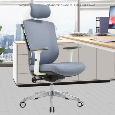 China Other High Quality Mesh Fabric Swivel Computer Office Chair Luxury Back Ergonomic Executive Commercial Chairs With Headrest for sale