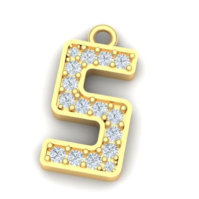 China MEDBOO Vintage 14k Gold 1.5ct Moissanite Fine Yellow Letter S Pendant Handmade Jewelry For Hip Hop Gift for sale