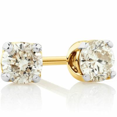 China MEDBOO Romantic Solitaire 3/5 Ct Round OEM Jewelry 18K Gold Moissanite Diamond Stud Earring Diamond Jewelery For Wedding Wholesale for sale