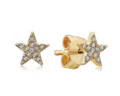 China Custom Moissanite OEM Solid Gold Moissanite Jewelry Diamond Star Shape Stud Earring Diamond Fine Jewelery Romantic Golden MEDBOO 14 for sale