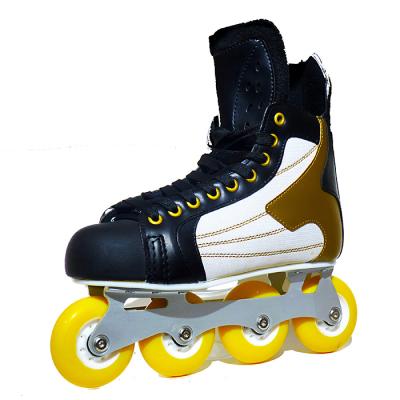 China PE+ EVA Nylon Customized Boys Impact Resistant Toe Roller Skating Hockey Inline Stripe Shoes Carbon Fiber for sale