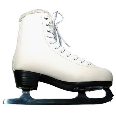 China White Ice Skating PVC Artificial Fur Leather Training Lining Skates Ice Figure Skating Shoes for sale