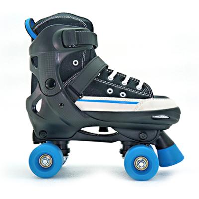 China New High Quality Professional PE HS-Q001 4 Roller Blade Canvas Four Wheels Inline Skate Shoes Quad Skates for sale