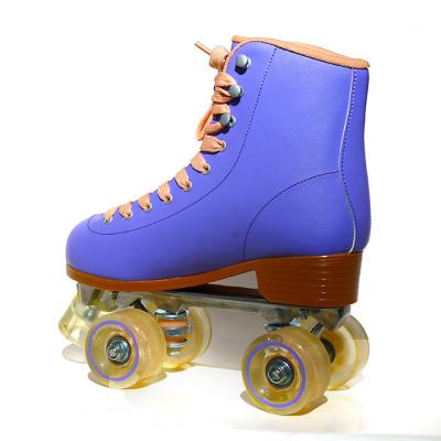 China EVA Custom Professional 4 Wheels Adult Woman Fixed Size Logo Quad Roller Skates Rental Boot for sale