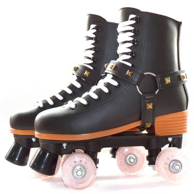 China PVC PVC Leather And Foam Velvet Lining Cowboy Style Skates For Adults Quad Skate Wheels for sale