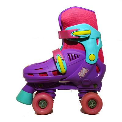 China EVA Customized Old Fashioned Roller Quad Skate Hard Adjustable Rental Boot With Double Row PU Wheels For Kids for sale