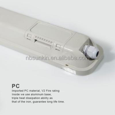 China Indoor Outdoor Transparent PC Strip Cover IP65 Led Vapor Proof Light for sale