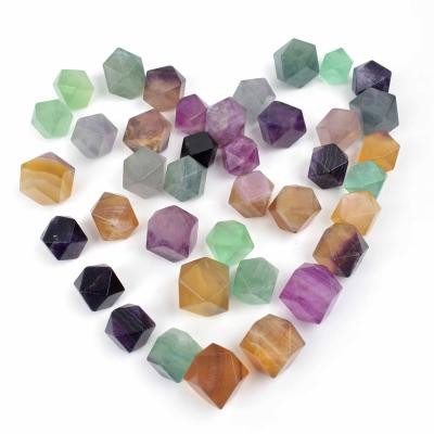 China China Cheap Natural Octaheder Point Polyhedron Cube Crystal Stones Polished Colorful Fluorite For Decoration for sale