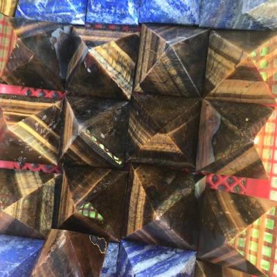 China China Wholesale Natural High Quality Pyramid Crystal Healing Stones Tiger Eye For Spiritual Home Decoration Collection for sale